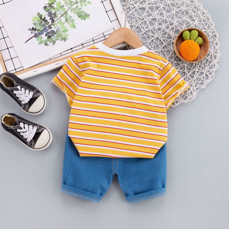 Summer Children Cotton Baby Boy Girl Clothes Cartoon Giraffe T Shirts Shorts 2pcs/set Infant Kids Fashion Toddler Tracksuits