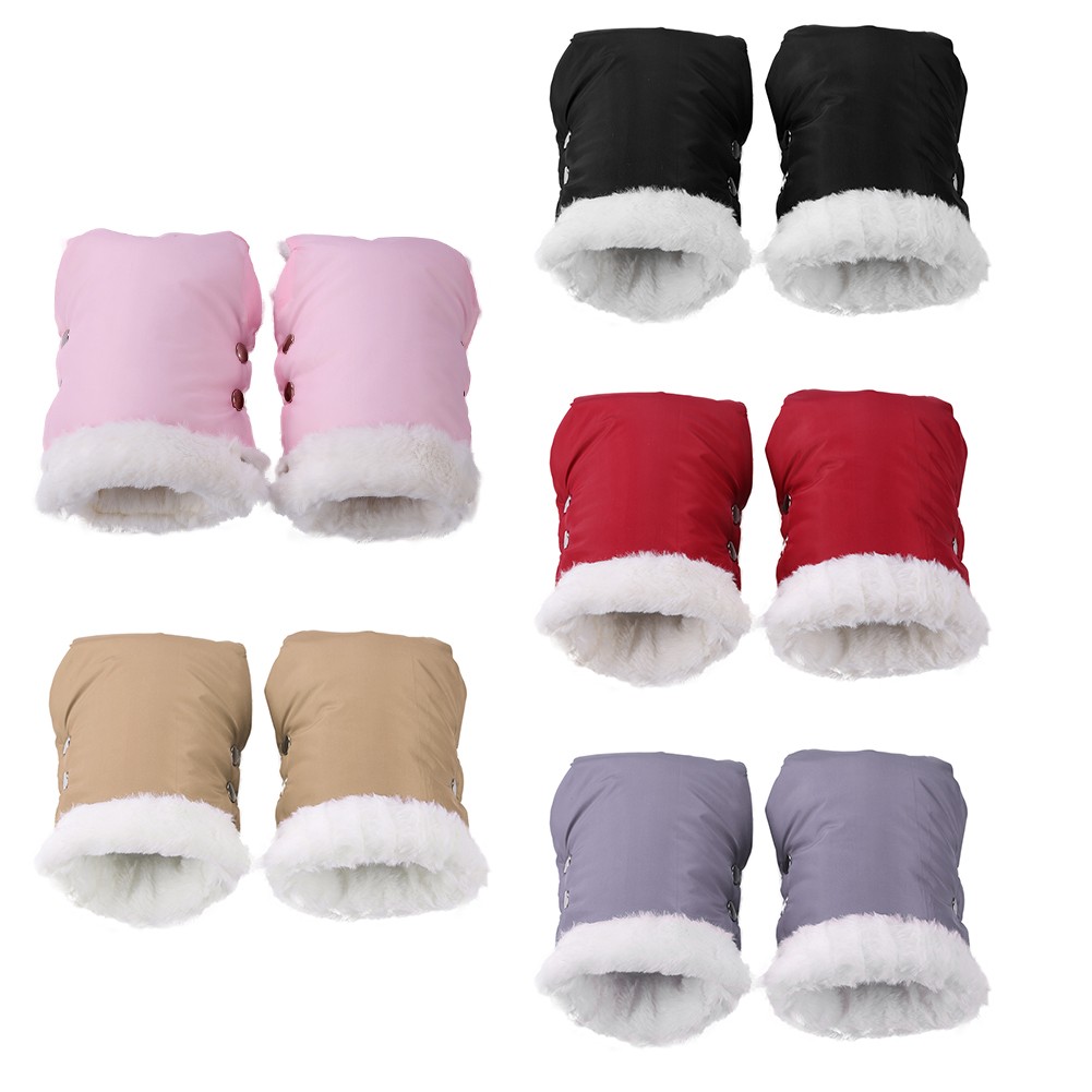 2pcs Winter Warm Stroller Gloves Waterproof Gloves Stroller Accessory Stroller Mitten Winter Warm Pram Gloves Hand Muff Mitten Baby