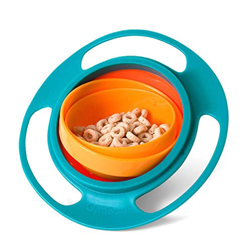 Hot Sale Universal Swivel Bowls Ergonomic Design 360 Degree Seamless Spill Proof Bowl Rotatable Gyro for Kids