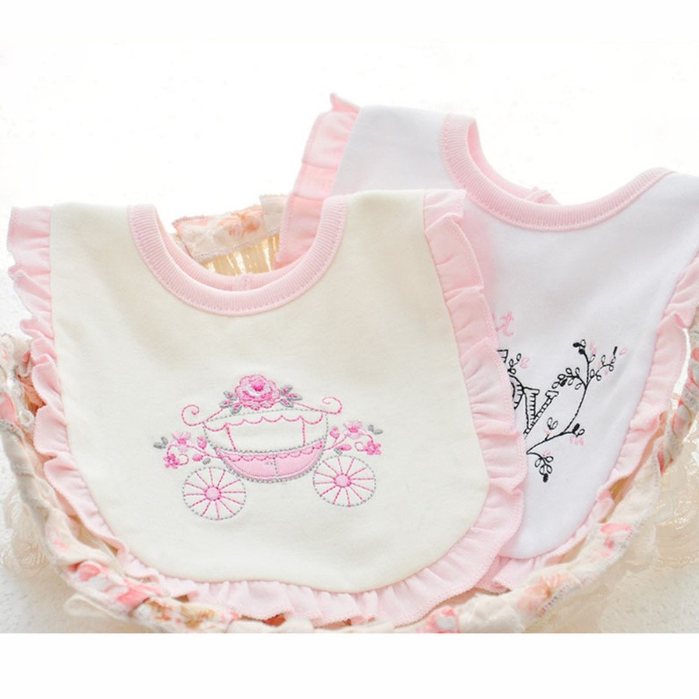 Embroidered Baby Bibs Saliva Towel Soft Infant Newborn Bandana Bib Double Layer Burp Cloths Reusable Feeding Scarf Baby Stuff