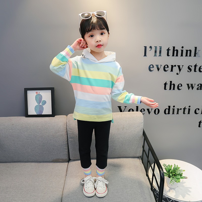 Toddler Girls Clothes Sets Kids 2022 Fashion Infant Spring Autumn 2pcs Cotton Outfits Striped Hoodie Tops+ Pants Baby Tracksuits