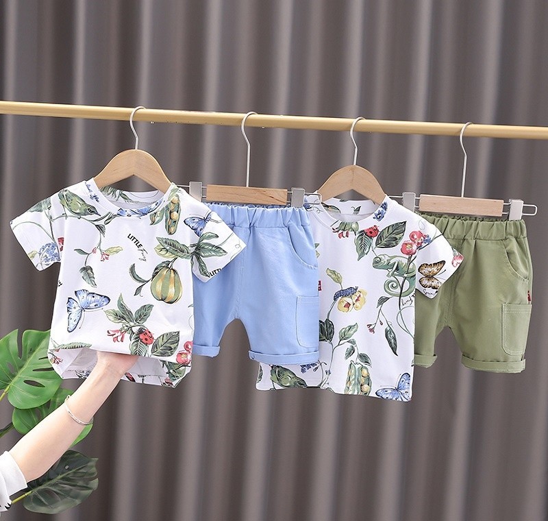 New summer baby girls clothes suit children boys fashion cotton T-shirt shorts 2pcs/sets baby casual outfit kids tracksuits