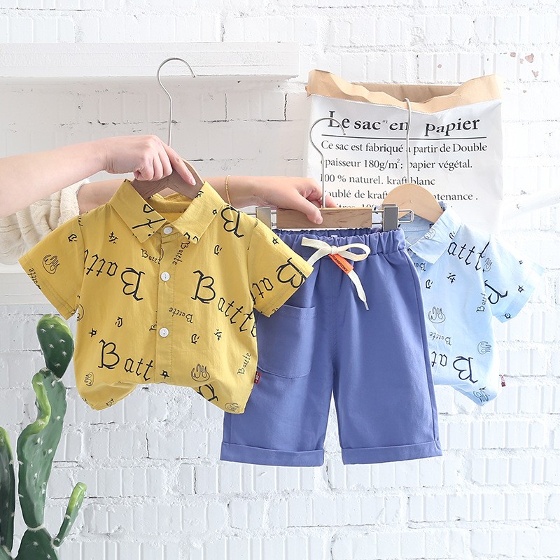 Summer Baby Clothes Suit Children Boys Letter Print T-shirt + Pants 2pcs/set Baby Casual Clothes Infant Kids Tracksuit Suit