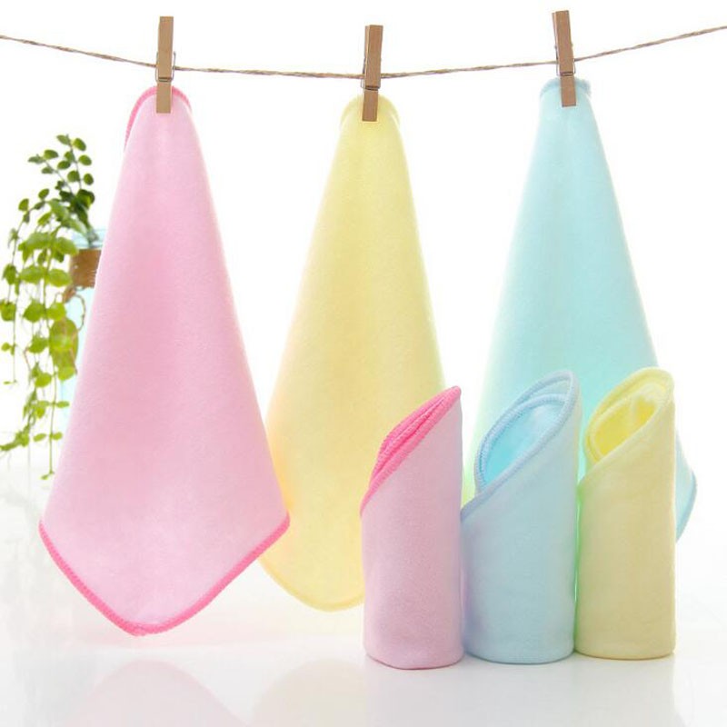 Square Baby Face Towel Bamboo Fiber Towels Infant Soft Wipes Wipe Bathing Towel Kids Cotton Bath Towels 3pcs/set