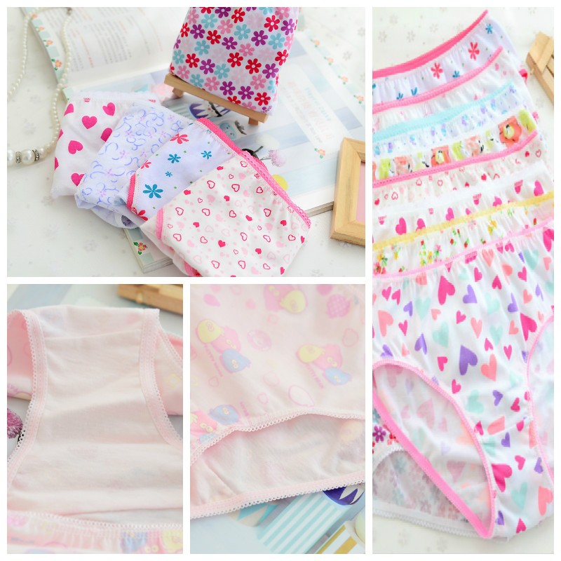 12pcs/lot Baby Girls Underwear Cotton Short Kids Panties Briefs Children Underwear 2-12Y