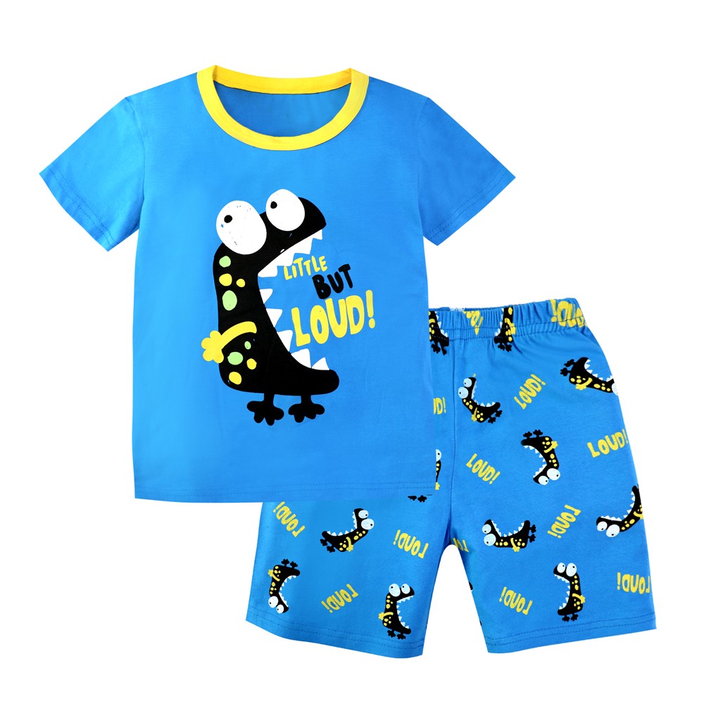 2pcs cotton boys clothes dinosaur animal children clothing sets boys suits kids pajamas summer clothes boys of 10 years