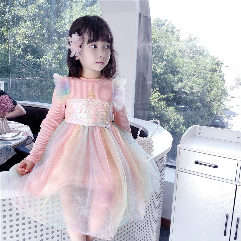 Baby Girls Christmas Dress Summer Birthday Party Princess Dress Long Sleeve Floral Dresses For Girls