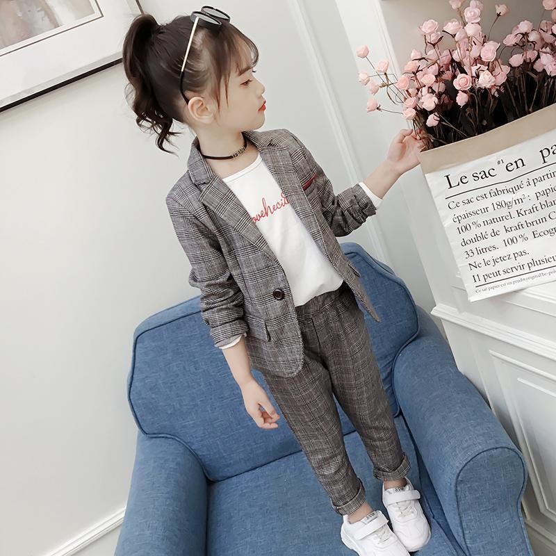 Teen Girls Clothes Set Autumn Girls Solid Suit Jackets + Pants 2pcs School Girls Casual Children Clothes 8 10 12 Years