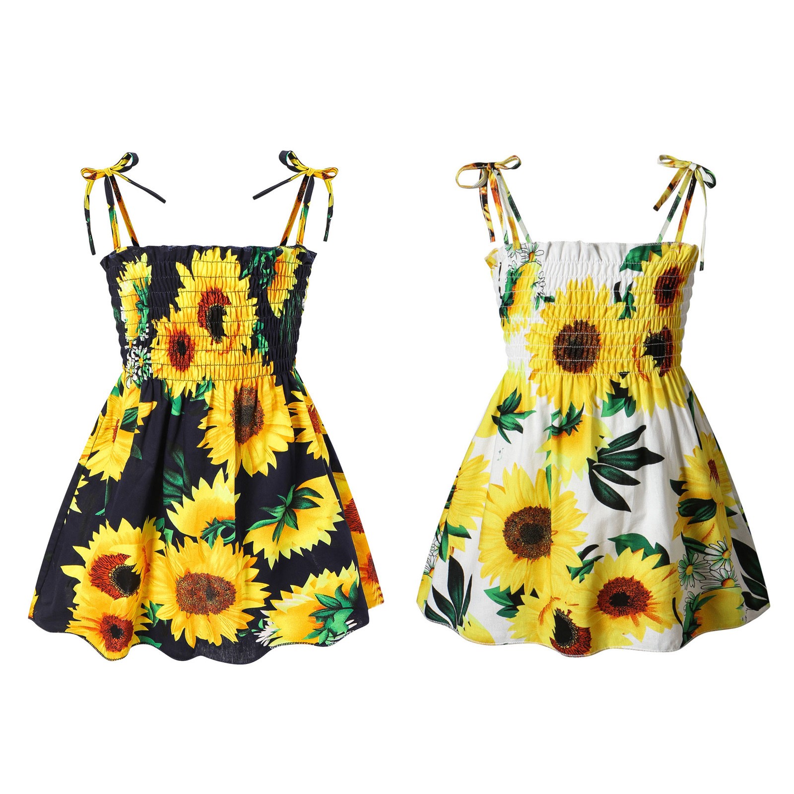 Baby Kids Toddler Baby Girls Dresses Sunflower Slip Floral Dress Beach Dress Clothes for Girl Summer Dresses Vestido Bebes 2022