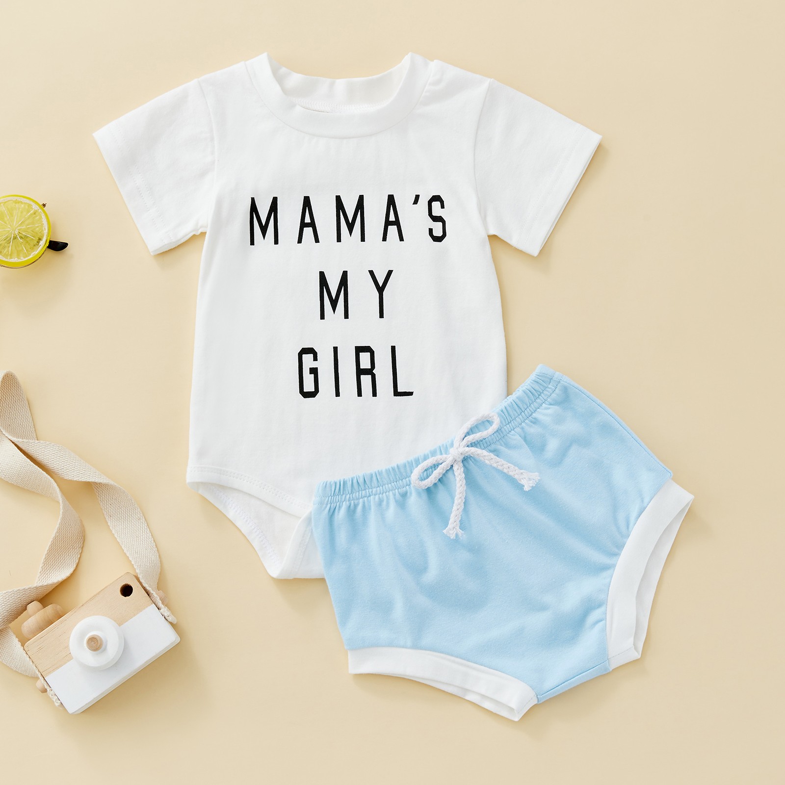 Ma&Baby 0-24M Newborn Infant Baby Girls Clothes Set Letter Romper Shorts Summer Cute Girls Outfits Costumes D01