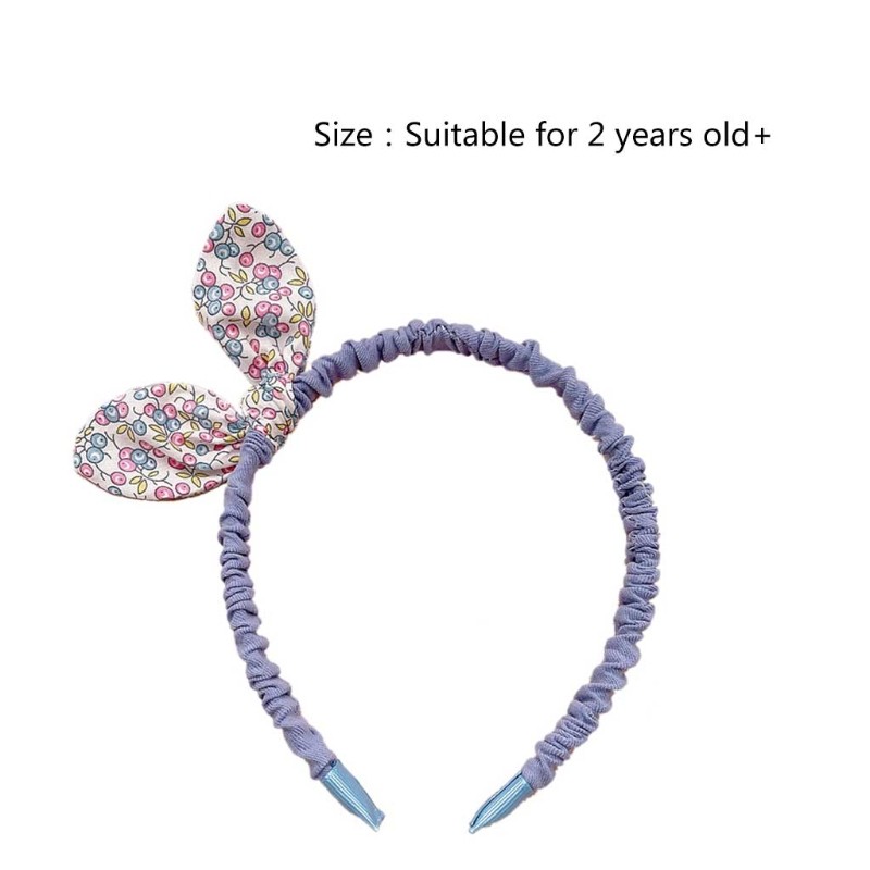 1PC Cute Kids Lovely Cloth Floral Printed Hair Hoop Small Fresh Style Fashion Baby Girls Rabbit Ears Bowknot Headband