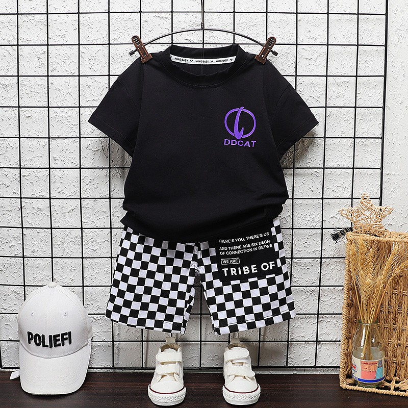 New Summer Children Clothes Baby Boys Girls Outfits Cartoon Cotton T-shirt 2pcs/sets Infant Kids Trend Toddler Tracksuits