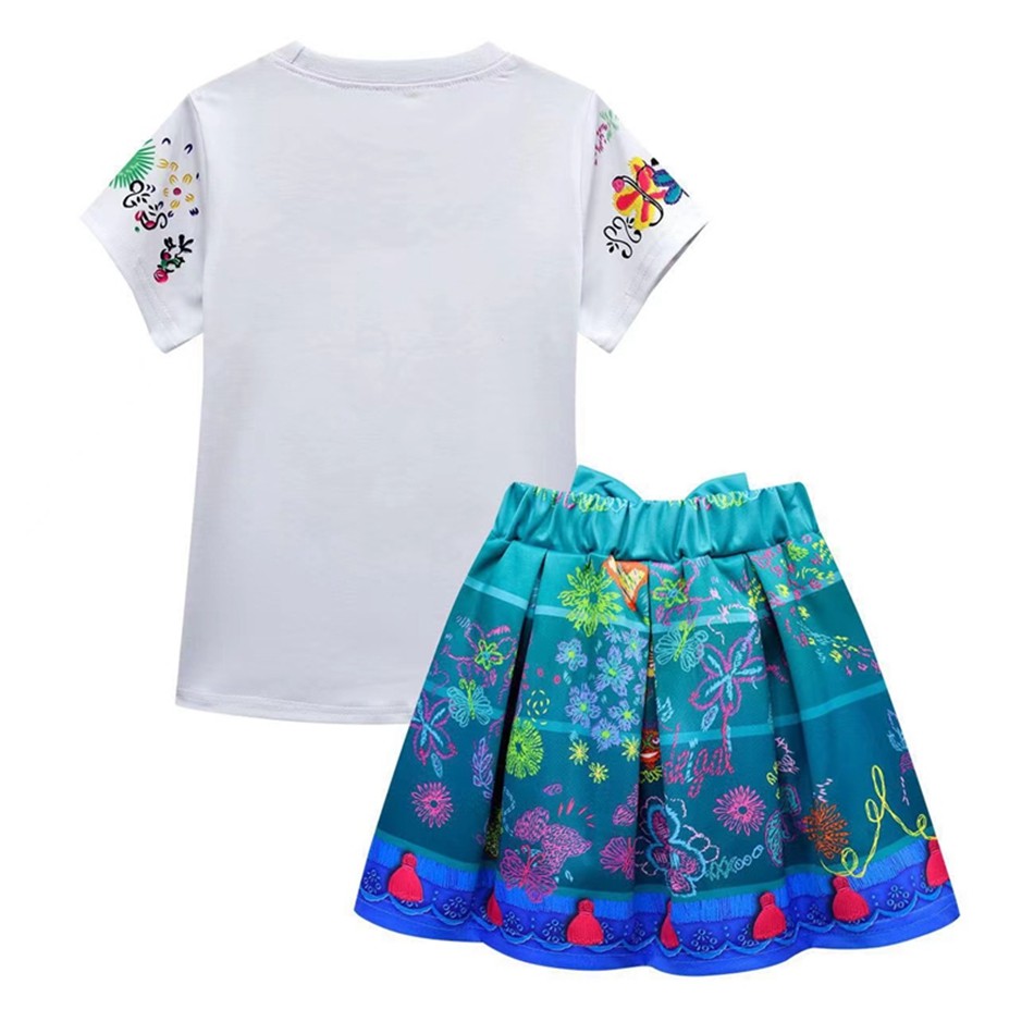 Princess Costume Encanto Girls T-Shirt and Pleated Skirt Set