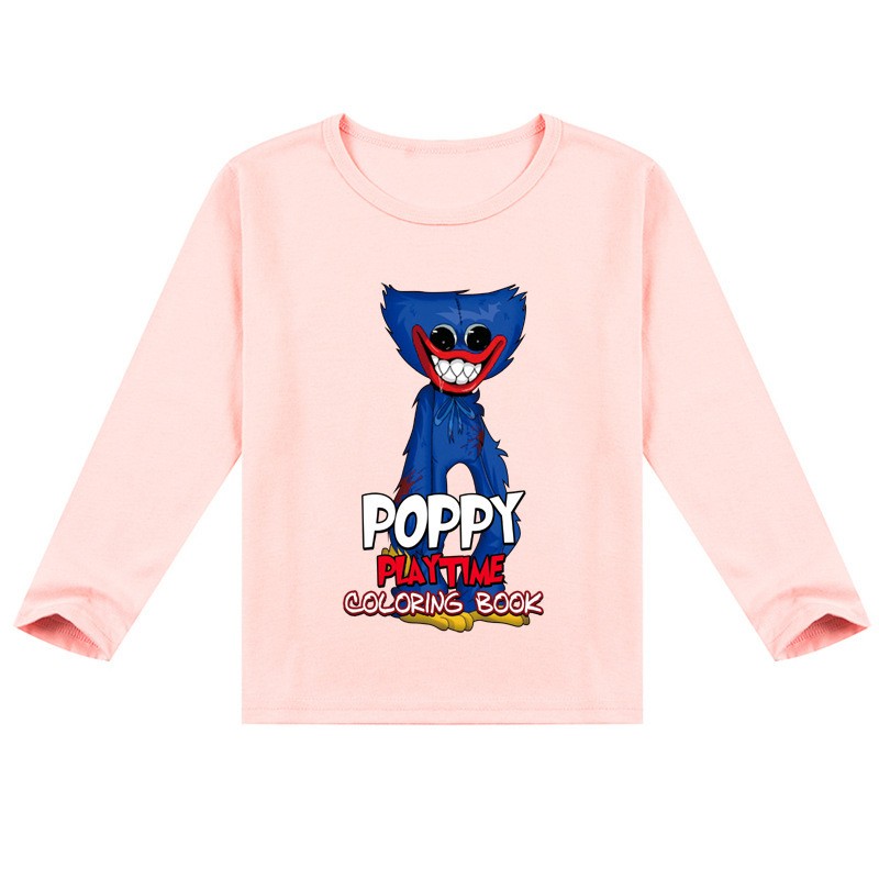 Casey Messi Houji Wai T-shirt Kids Costumes Scary Poppy Poppy Clothes for Boys Play Long Sleeve Clothes for Girls Casual T-shirts Harajuku