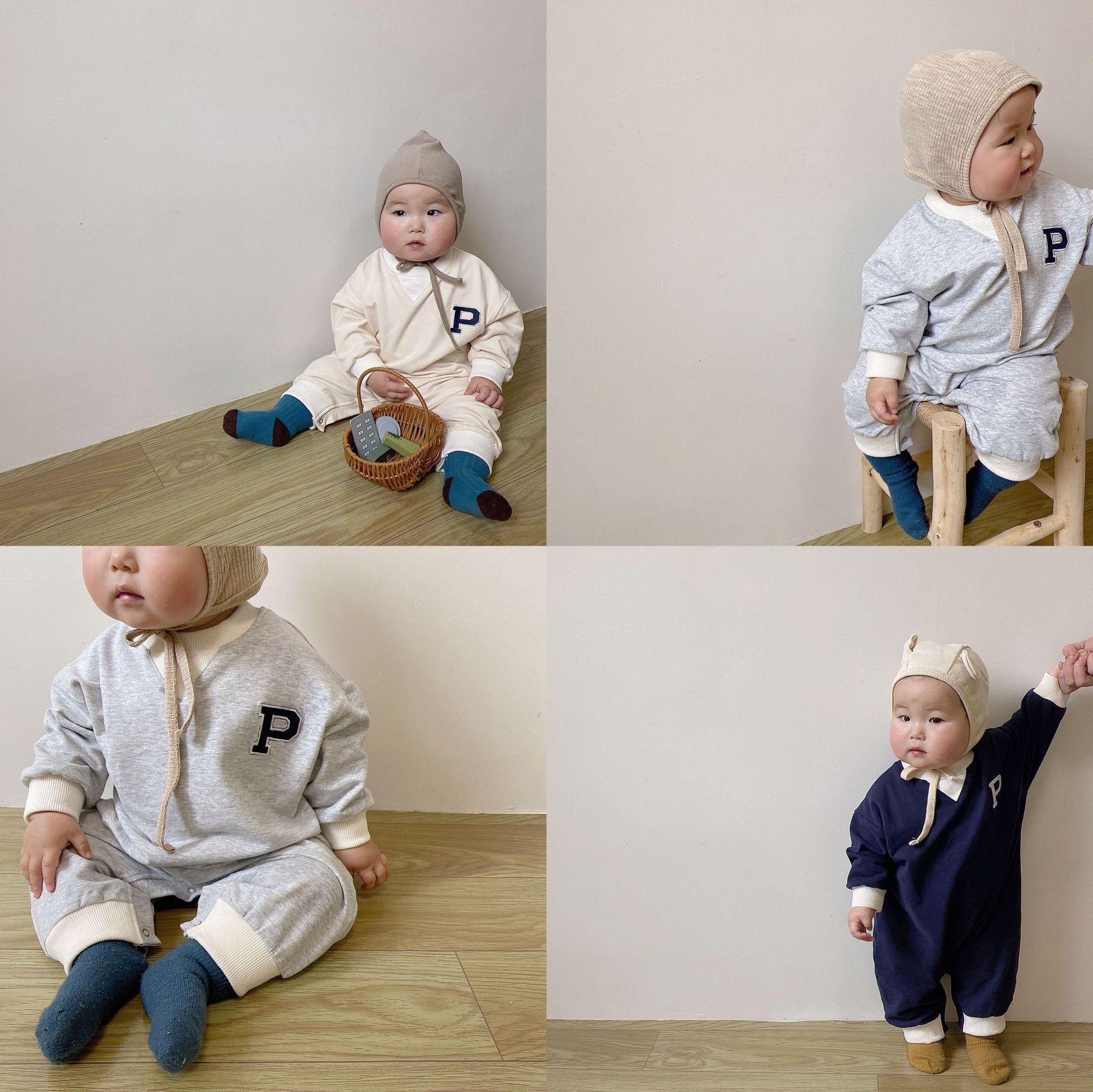 BOBOTCNUNU 2022 New Fashion Long Sleeve Boys Girls Romper P Embroidery Cotton Palysuit Spring Autumn Clothes