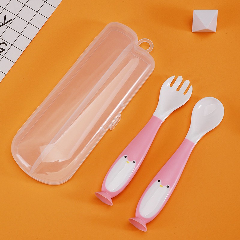 2pcs/set baby spoon fork set baby utensils portable children tableware baby feeding tableware food