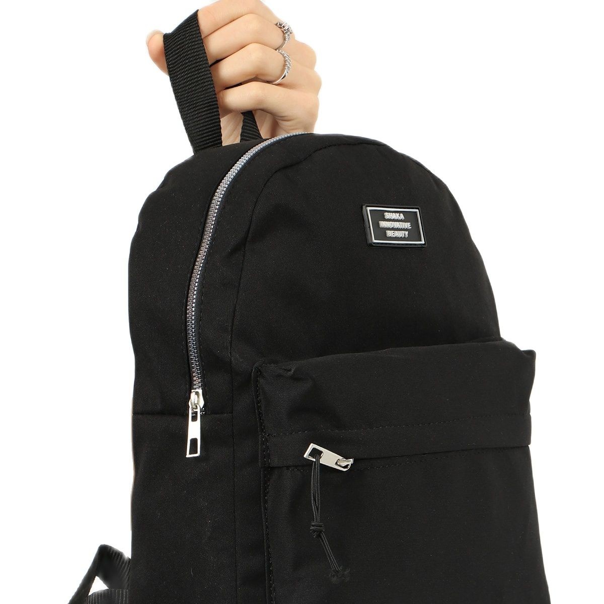 Black 2-compartment backpack