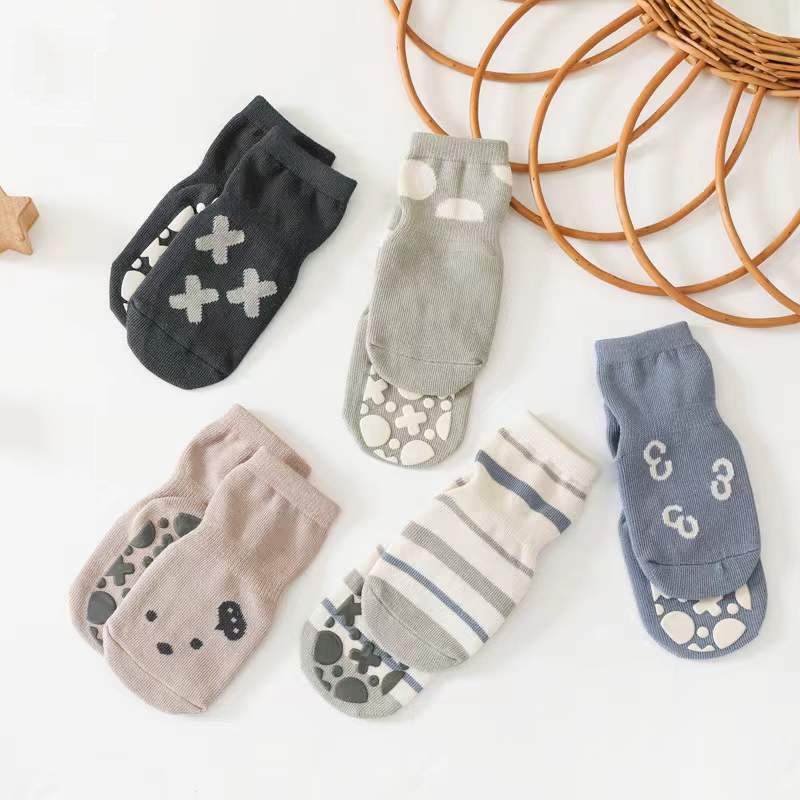 Summer Baby Cotton Silicone Non-slip Floor Ankle Socks for Girls Boys Clothes Anti-slip Funny Cute Cartoon Kawaii Kids Clothes