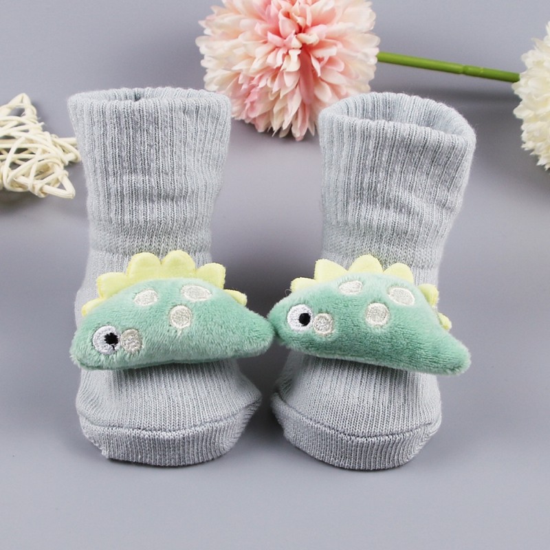 Newborn Baby Girl Boy Cute Cartoon Pattern Cotton Socks Infant Anti-slip Warm Floor Socks Medium Tube Knitted Socks