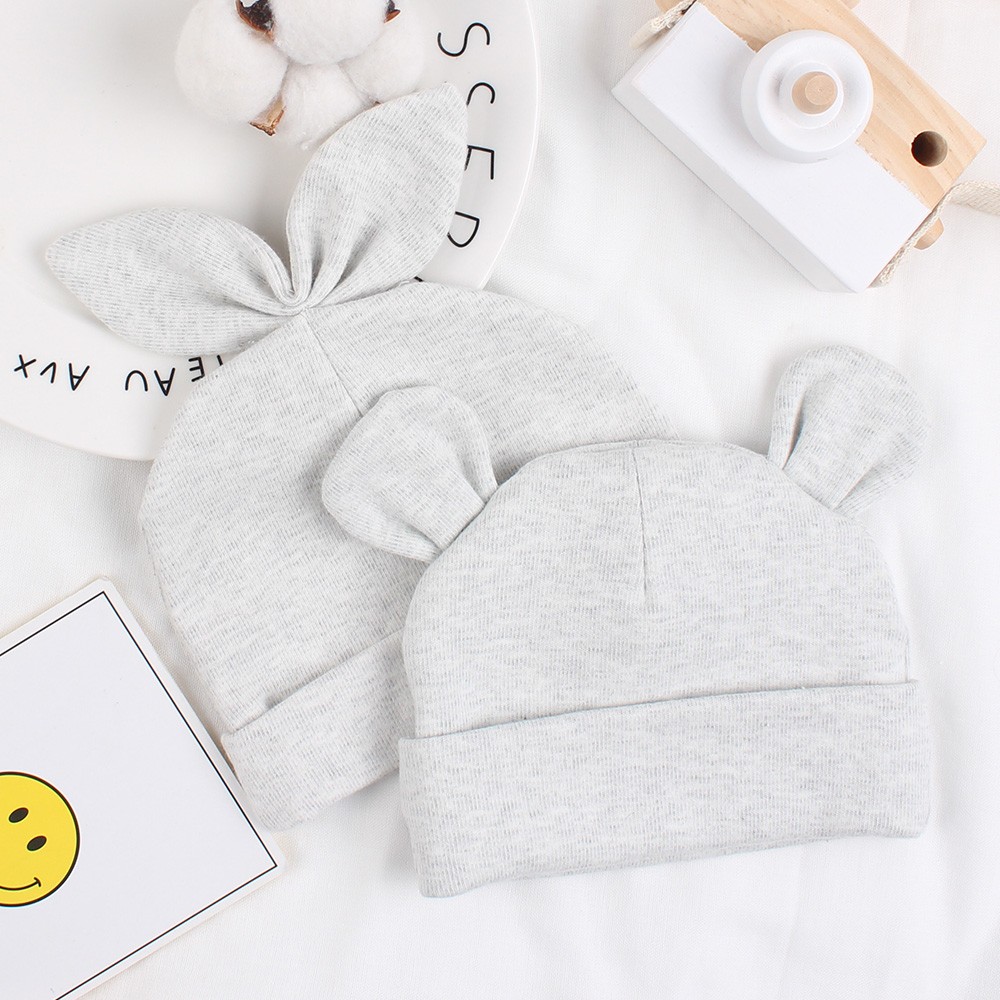 Newborn cotton hat rabbit ears bear ears hat lovely spring summer baby hat suitable for 0-6 months old baby