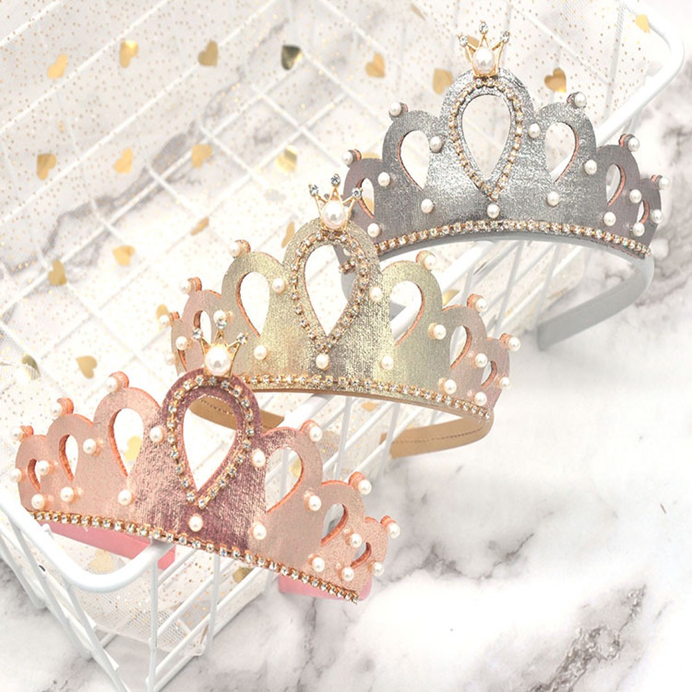 Kids Crowns Princess Crystal Crowns Rhinestone Girls Headbands Handmade Hair Band For Kids Girls Hair Accessories