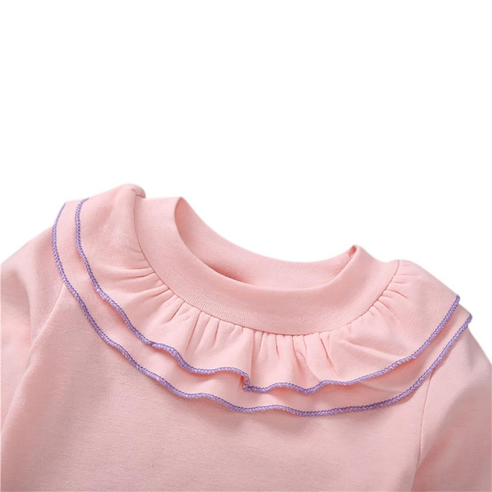 2021 New Autumn Baby Girl Long Sleeve Cotton T-Shirts Kids Solid Printed Tops Tees Casual Blouse 2-8Y