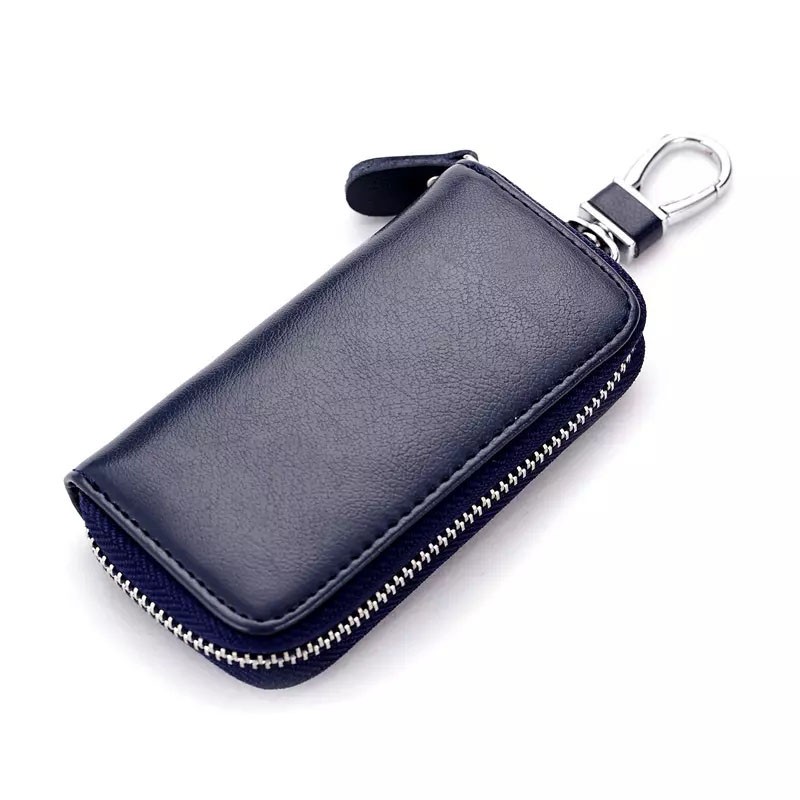 High Quality Genuine Leather Keychain Women Key Holder Organizer Pouch Cow Split Wallet Housekeeper Key Case Small Card Bag