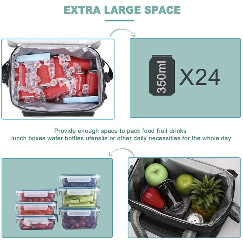 15L Waterproof Capacity Thermal Lunch Box Handbag Travel Bag Portable Cooler Insulated Picnic Food Bags For Men Women Kids