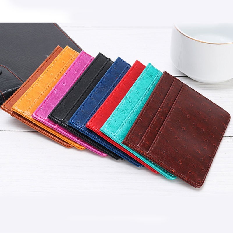 Fashion 5 Card Slots Card Holder PU Leather Slim Bank Credit ID Cards Mini Coin Holder Wallet Thin Business Travel Bag