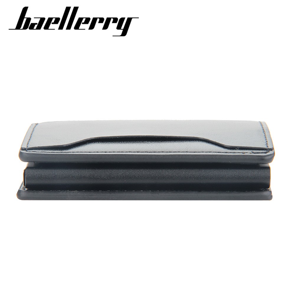 Men Slim Wallet PU Leather ID Card Holder RFID Anti-theft Smart Wallet Aluminum Alloy Credit Card Holder Mini Wallet for Women