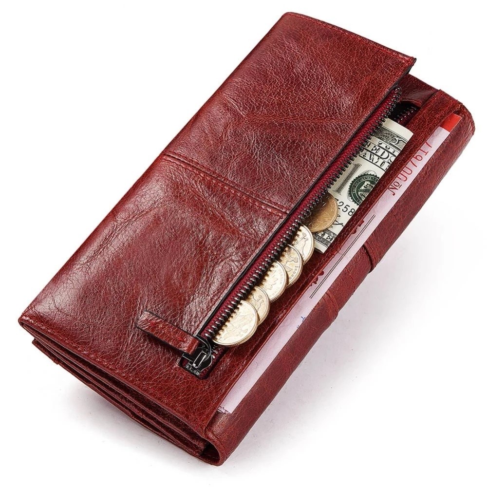 New Fashion Women's Leather Wallet Genuine Leather Women Wallet With Clip Card Holder Business Card Holder