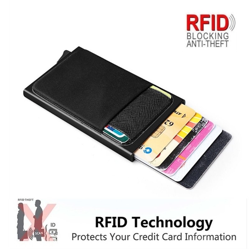 Aluminum ID Card Holder, Business, Metal, for Men, Radio Frequency