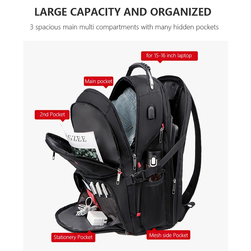 Customized Waterproof Laptop Backpack USB Charging Port Put Your Own Logo On Mochila School Bag Multifunction Travel Bag