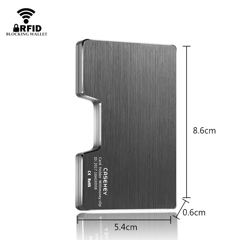 DIENQI Men's Wallet Rfid Anti-Card Metal Card Holder Black Slim Male Wallet Aluminum Wallet 2021