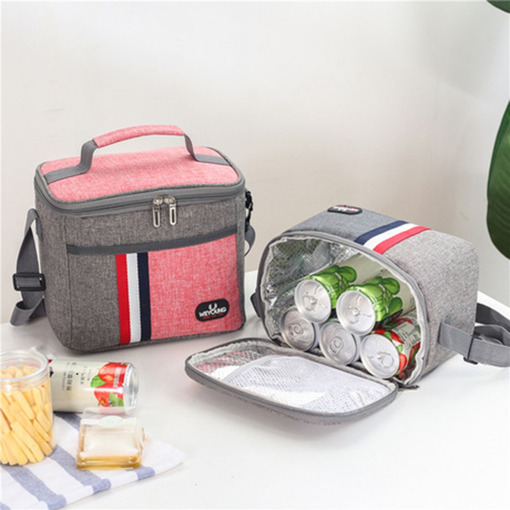 Waterproof Bento Lunch Bag School Bag Thermal Insulated Lunch Bag Nylon Printed Handbag