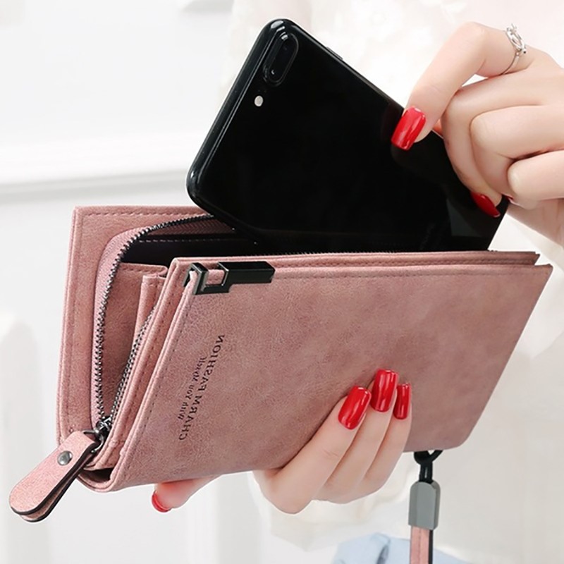 2020 Long Wallet Women Cute Leather Wallet Women Wallets Zipper Female Purse Clutch Cartera Mujer