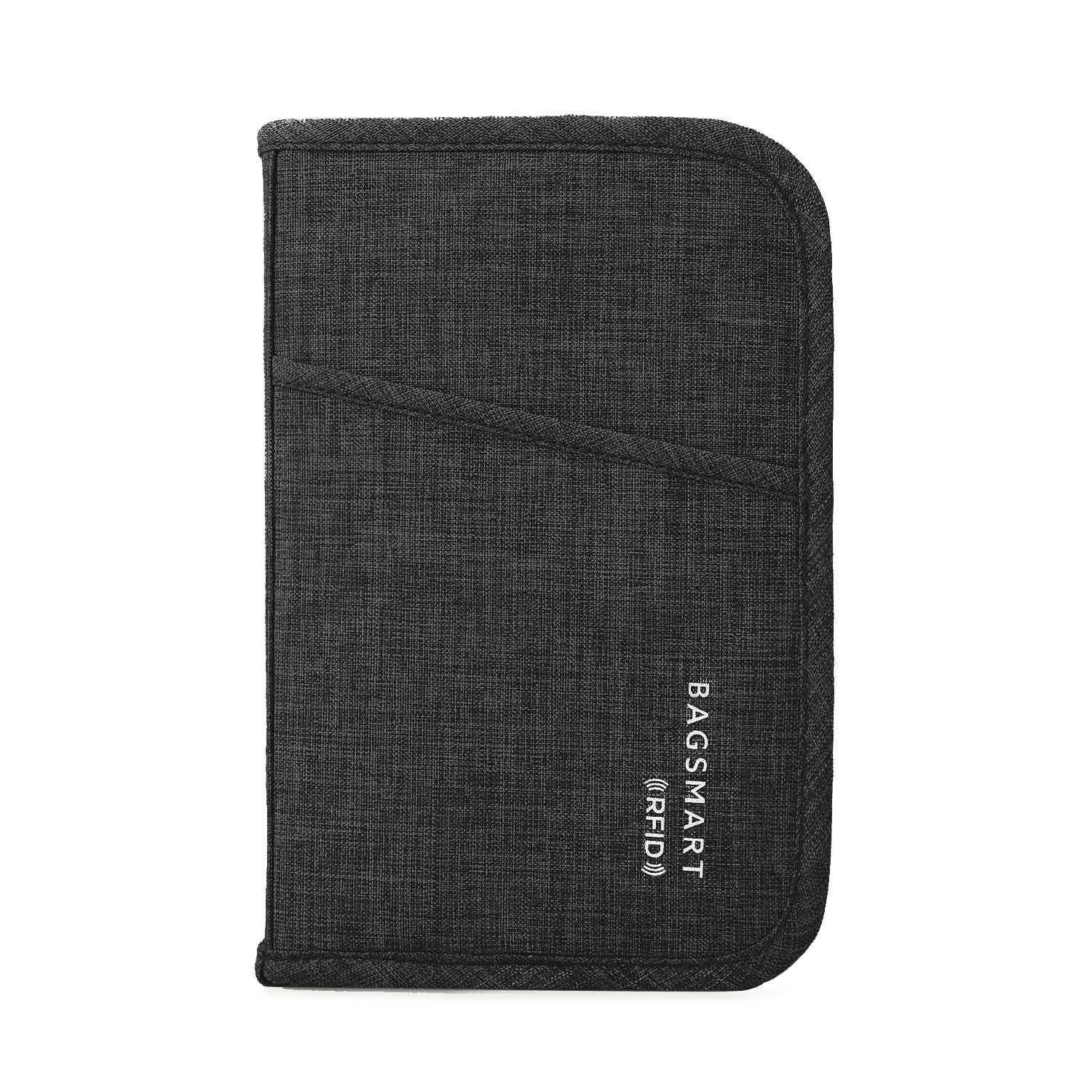 BAGSMART Waterproof Anti-theft Passport Holder Travel Wallet Large Credit Card Wallets Organizer Travel Accessories Bag Black