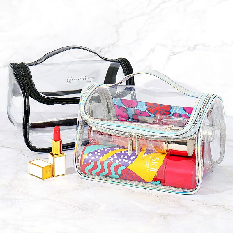 Bfuming Fashion Portable Makeup Bag for Women PVC Transparent Waterproof Large Capacity Travel Cosmetic Storage Bag