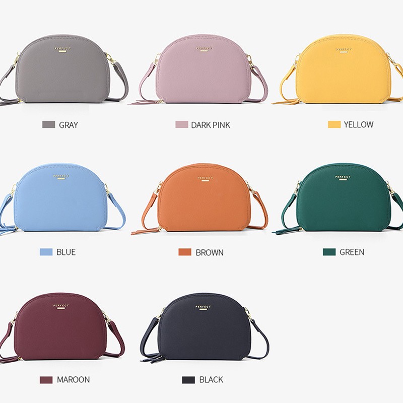 Women Crossbody Bag Fashion Semicircle Saddle Solid Color All-match Comfortable Shoulder Bags For Female Designer Handbags