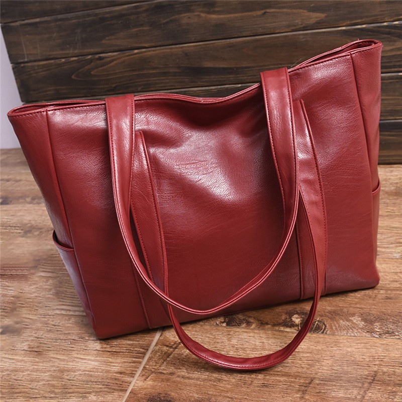 Women Leather Handbags Women's PU Tote Bag Large Capacity Female Casual Solid Shoulder Bags Women Handbags Bolsas Femininas