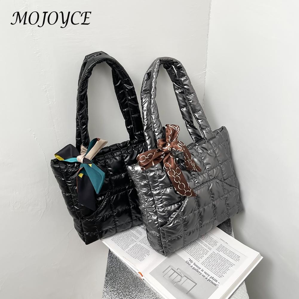 Fashion Oxford Cloth Bag Retro Straddle Bag Down Feather Handbags Women Fashion Solid Color Underarm Bag