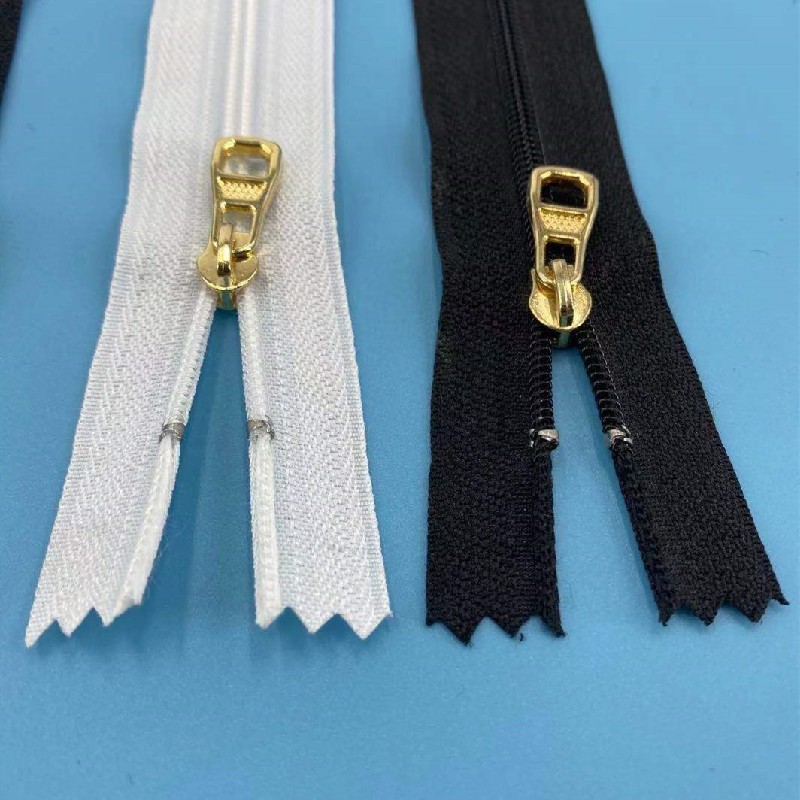 Close End 20-24cm 1pc White Black Gold Silver Metal Zipper For Sewing Zip Garment Accessories Jeans Zippers DIY Zipper Tools