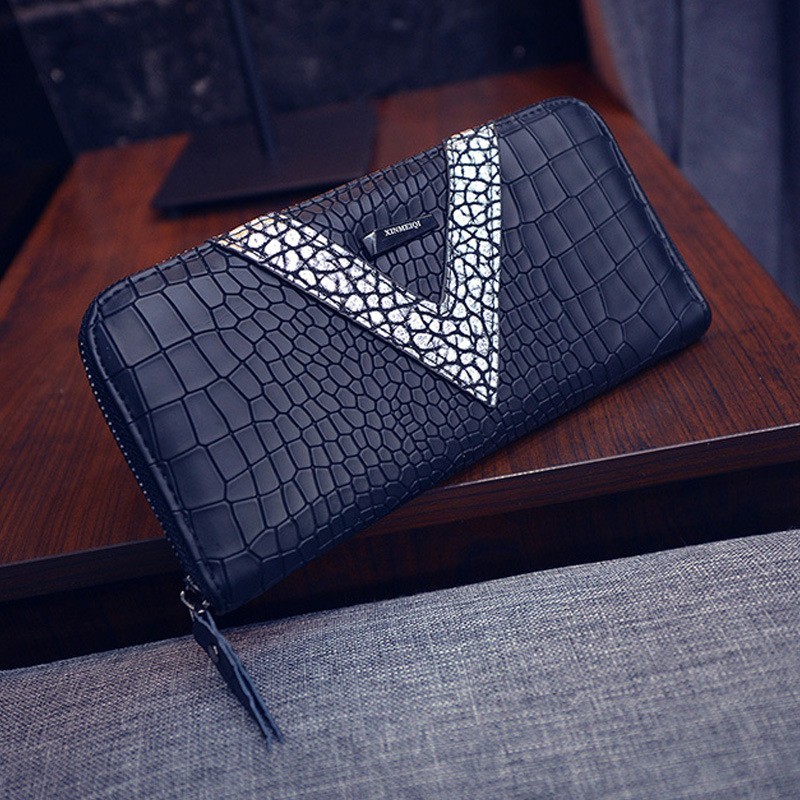 Women's Wallet Crocodile Pattern Purse Female Long Wallet Coin Purse Fashion Zipper Bag for Women Card Holders Clutch Money Bag