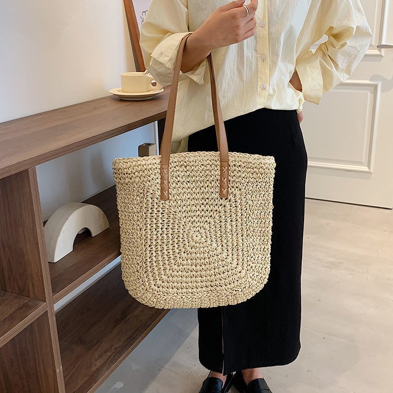 summer woven women bag large capacity straw woman shopper beach handmade handbags high design for women fashion female shoulder bag