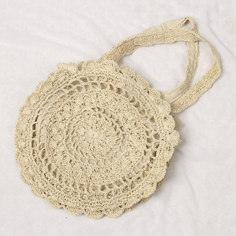 summer woven shoulder bag woman beach circular straw hand knitting large capacity shopper handbag travel shopping bag women bag