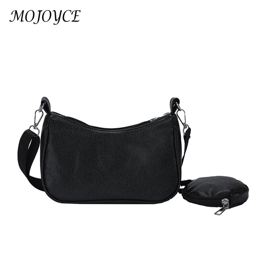 Women PU Leather Solid Color Shoulder Crossbody Bag Casual Zipper Messenger Bags for Friends Birthday Gifts