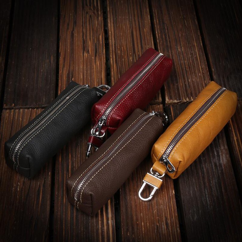 Car Keys Holder Genuine Leather Coin Purse for Men Key Wallets Women Housekeeper Plus Designer Keys Case with Keyschain