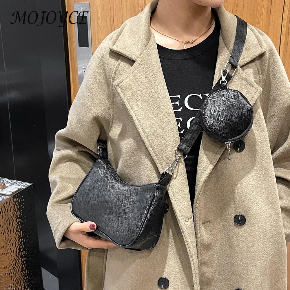 Women's PU Leather Solid Color Shoulder Crossbody Bag Casual Zipper Messenger Bags For Friends Holiday Gifts