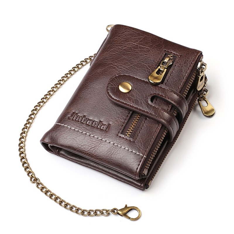 X7YA Chain Wallets for Men Leather Ladies Leather Wallets Credit Card Wallet with Coin Pocket