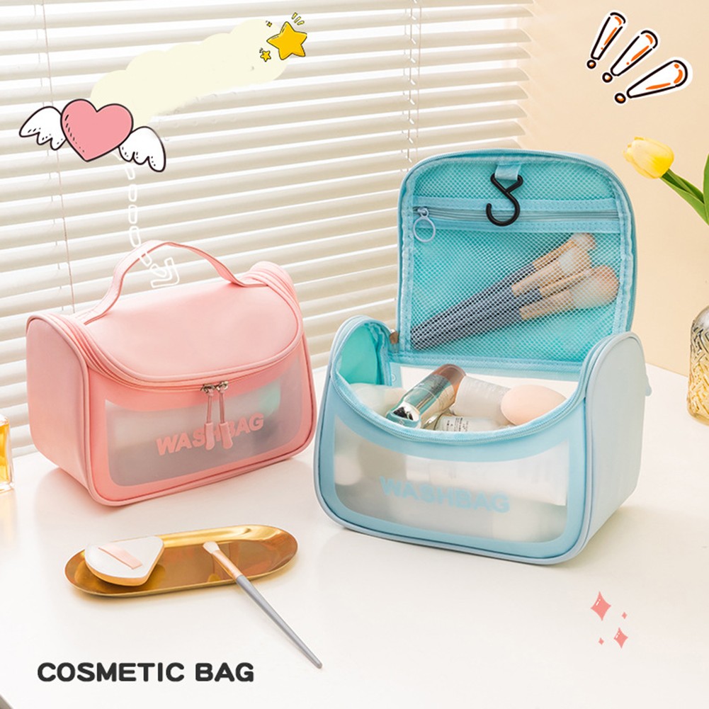 Transparent Cosmetic Makeup Bags PVC Waterproof Large Capacity Portable Wash Bag for Ladies Travel Cosmetic Organizer